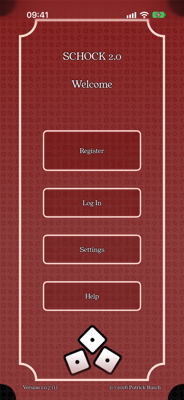 Welcome screen